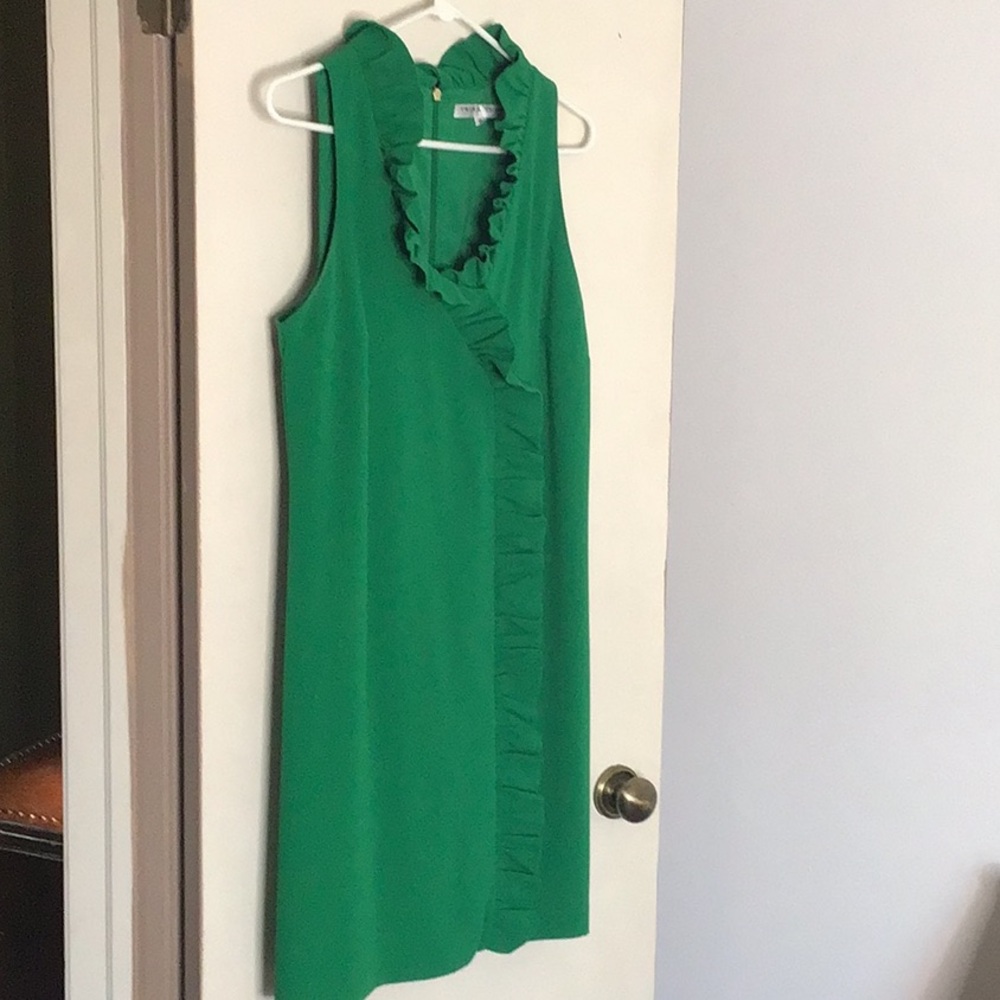 Trina Turk Green Ruffle Dress
